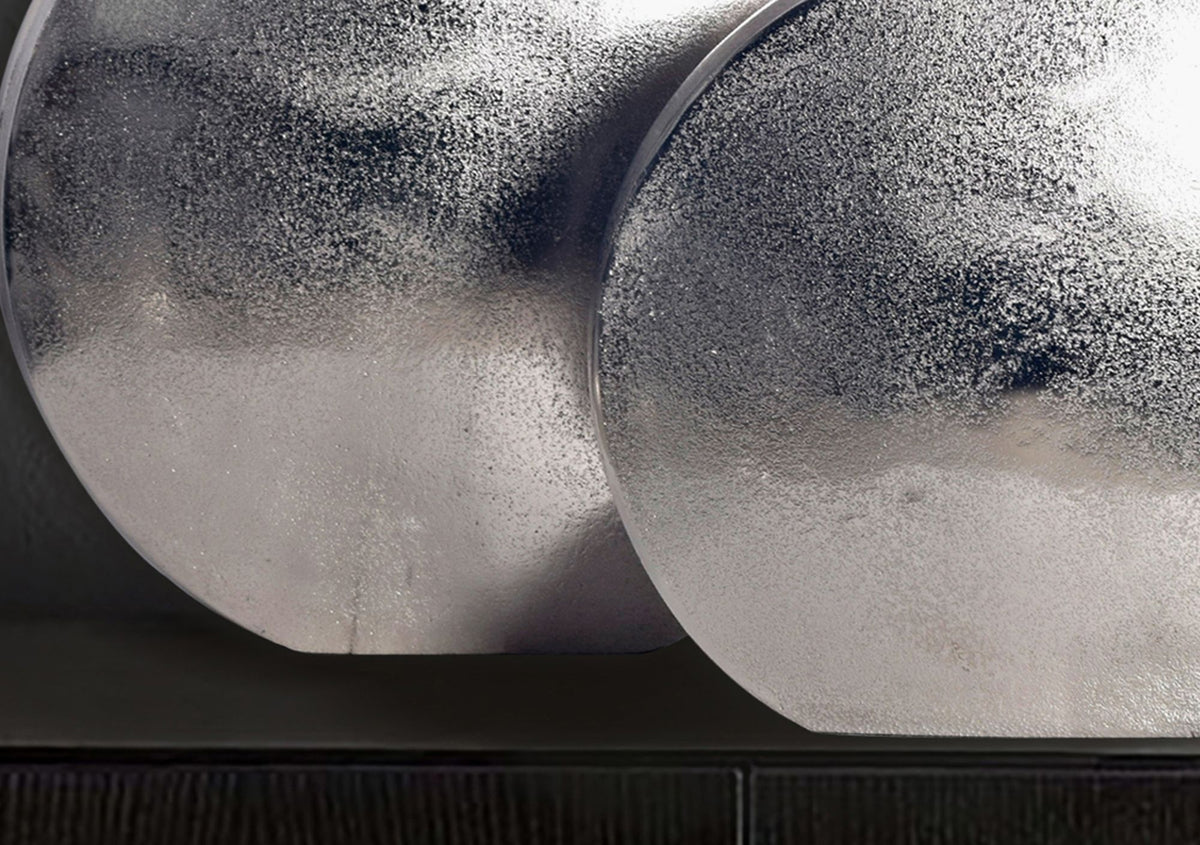 Decoratieve Vaas Set van 2 Aluminium Zilver