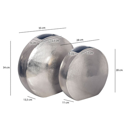 Decoratieve Vaas Set van 2 Aluminium Zilver