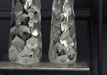 Decoratieve Vaas Set van 2 Aluminium Zilver