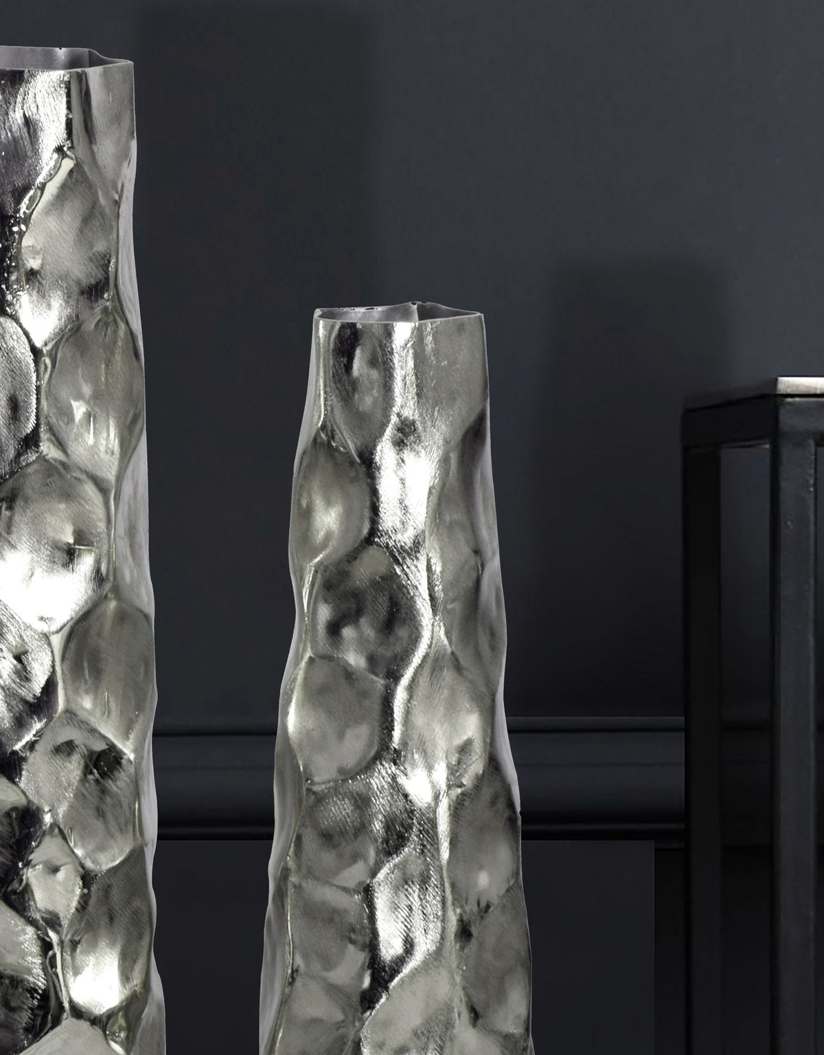 Decoratieve Vaas Set van 2 Aluminium Zilver