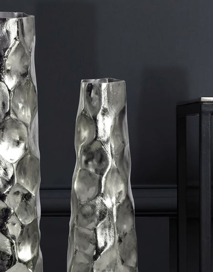 Decoratieve Vaas Set van 2 Aluminium Zilver