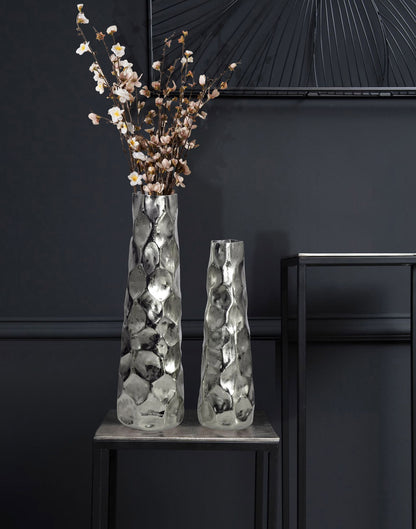 Decoratieve Vaas Set van 2 Aluminium Zilver
