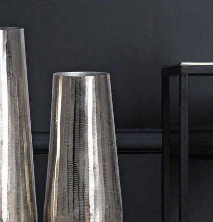 Decoratieve Vaas Set van 2 Aluminium Zilveren Ronde