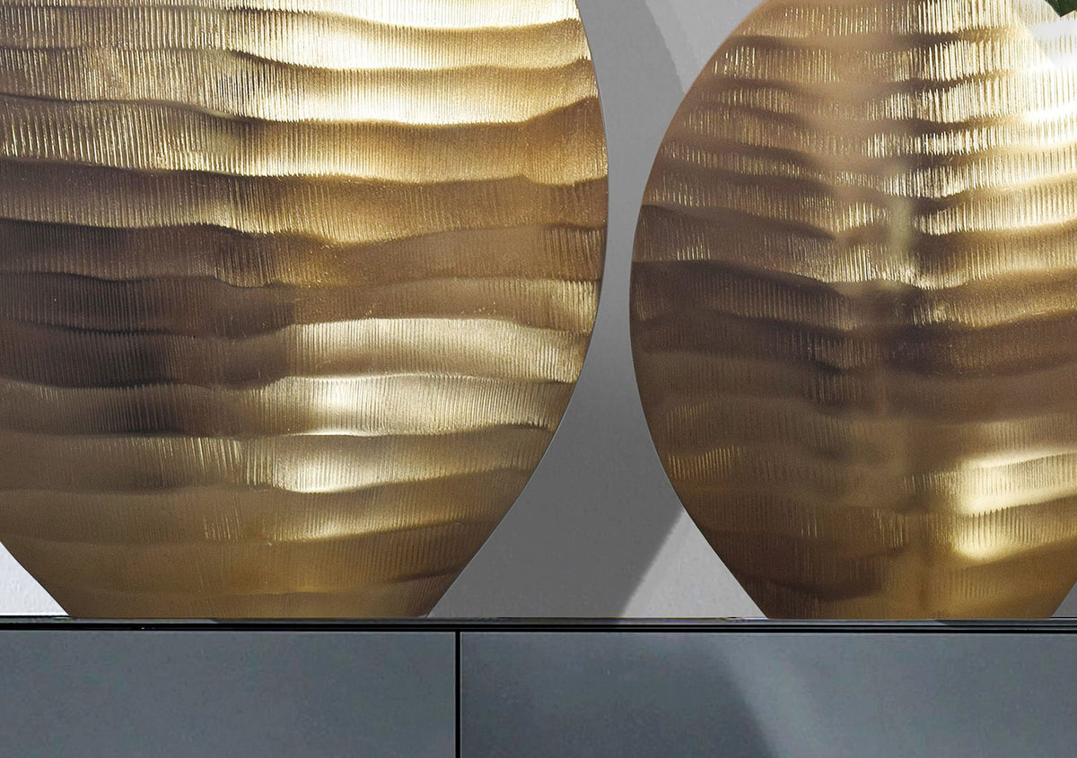 Decoratieve Vaas Set van 2 Aluminium Goud Bloemenvaas