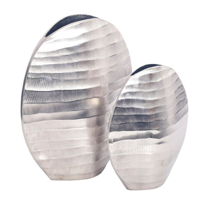 Decoratieve Vaas Set van 2 Aluminium Zilveren
