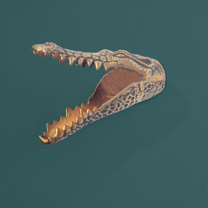 Wanddecoratie Krokodil Goud Metaal