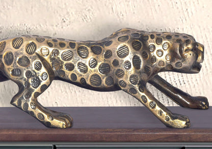 decoratieve figuur panter aluminium goud 63 cm met