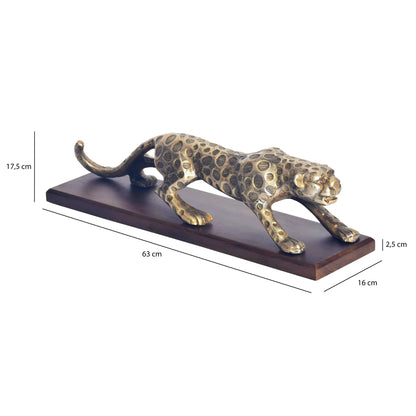 decoratieve figuur panter aluminium goud 63 cm met