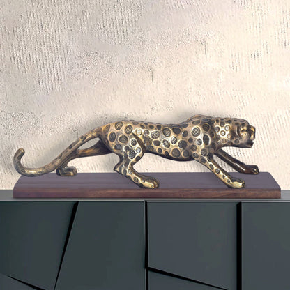 decoratieve figuur panter aluminium goud 63 cm met