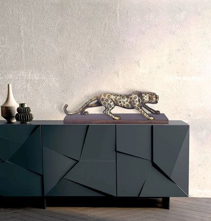 decoratieve figuur panter aluminium goud 63 cm met