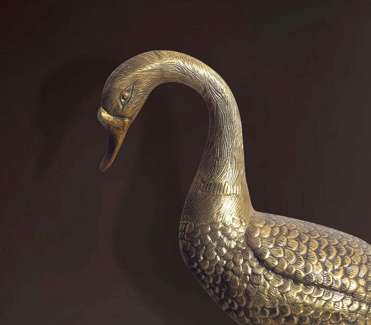decoratief figuur gans aluminium goud 46 cm