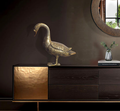 Decoratief figuur gans aluminium goud 46 cm