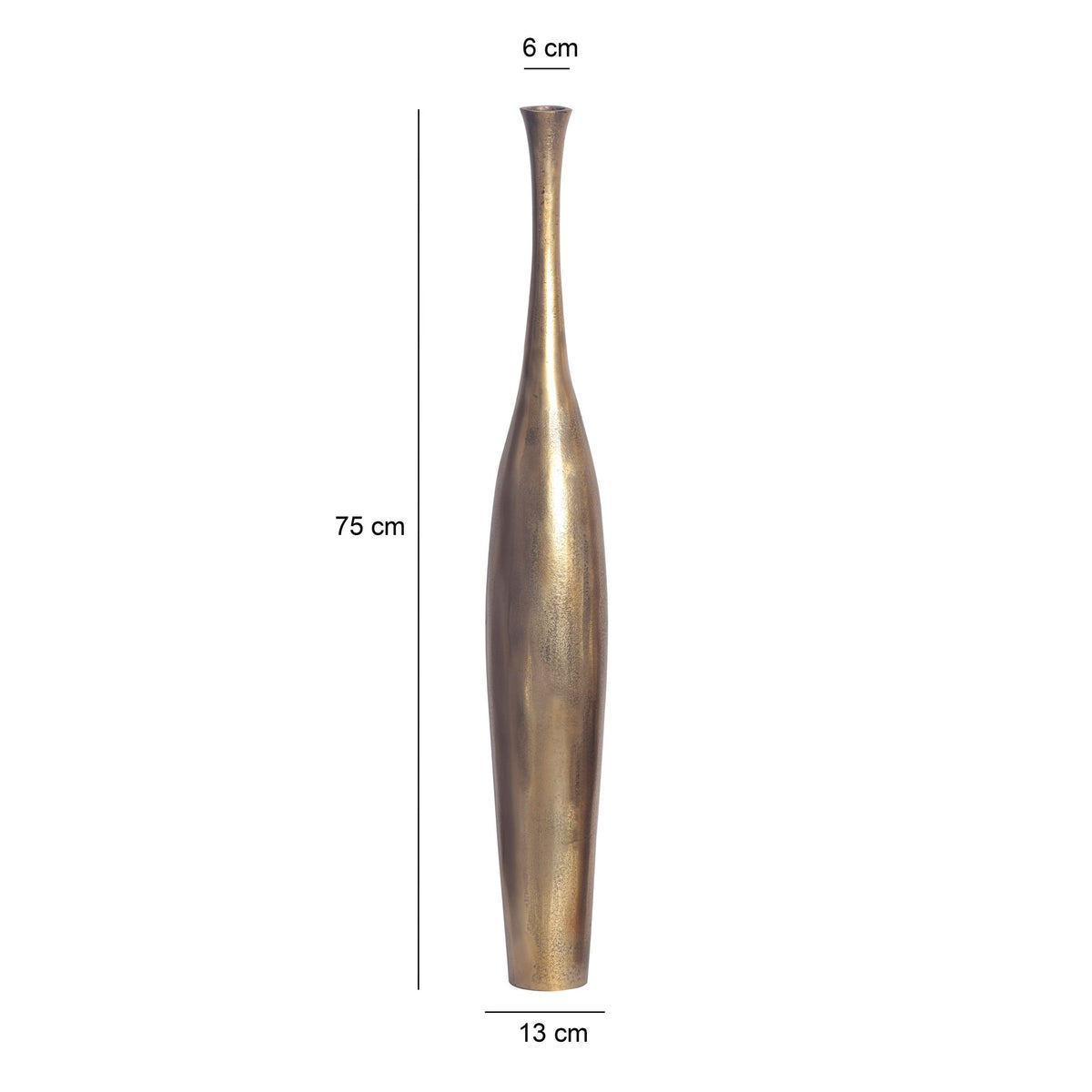 Decoratieve Vaas BOTTLE S 75 cm Aluminium Goud