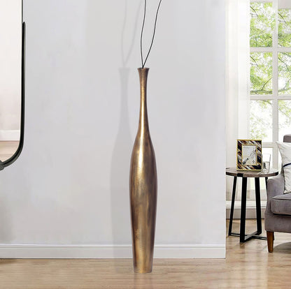 Decoratieve Vaas BOTTLE S 75 cm Aluminium Goud