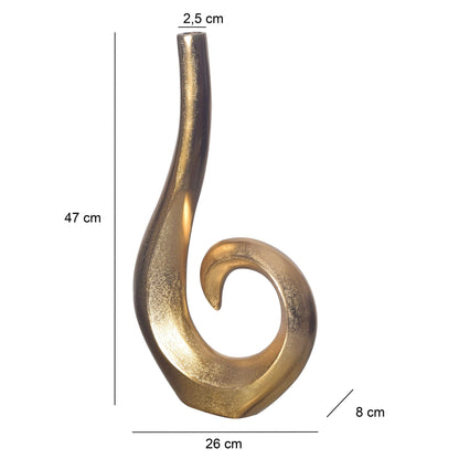 Decoratieve vaas 47 cm Aluminium Goud Spiraal