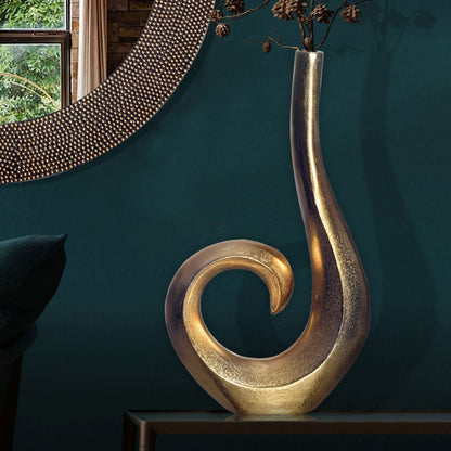 Decoratieve vaas 47 cm Aluminium Goud Spiraal