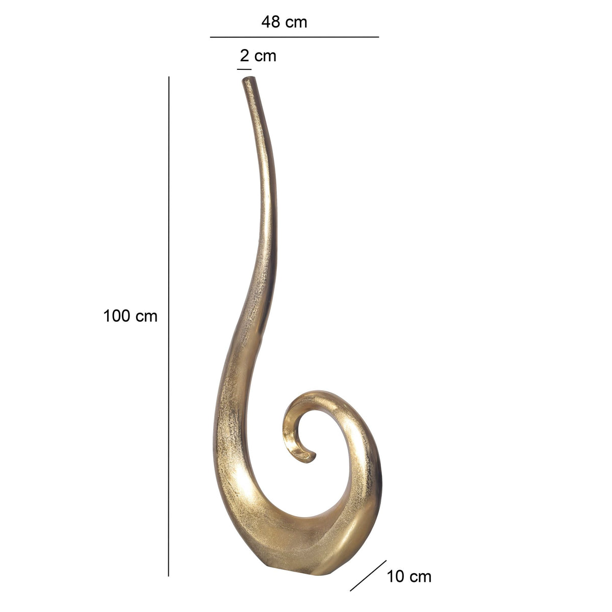 Decoratieve Vaas 100 cm Aluminium Goud Spiraal