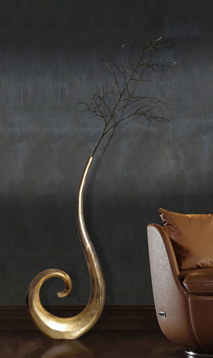 Decoratieve Vaas 100 cm Aluminium Goud Spiraal