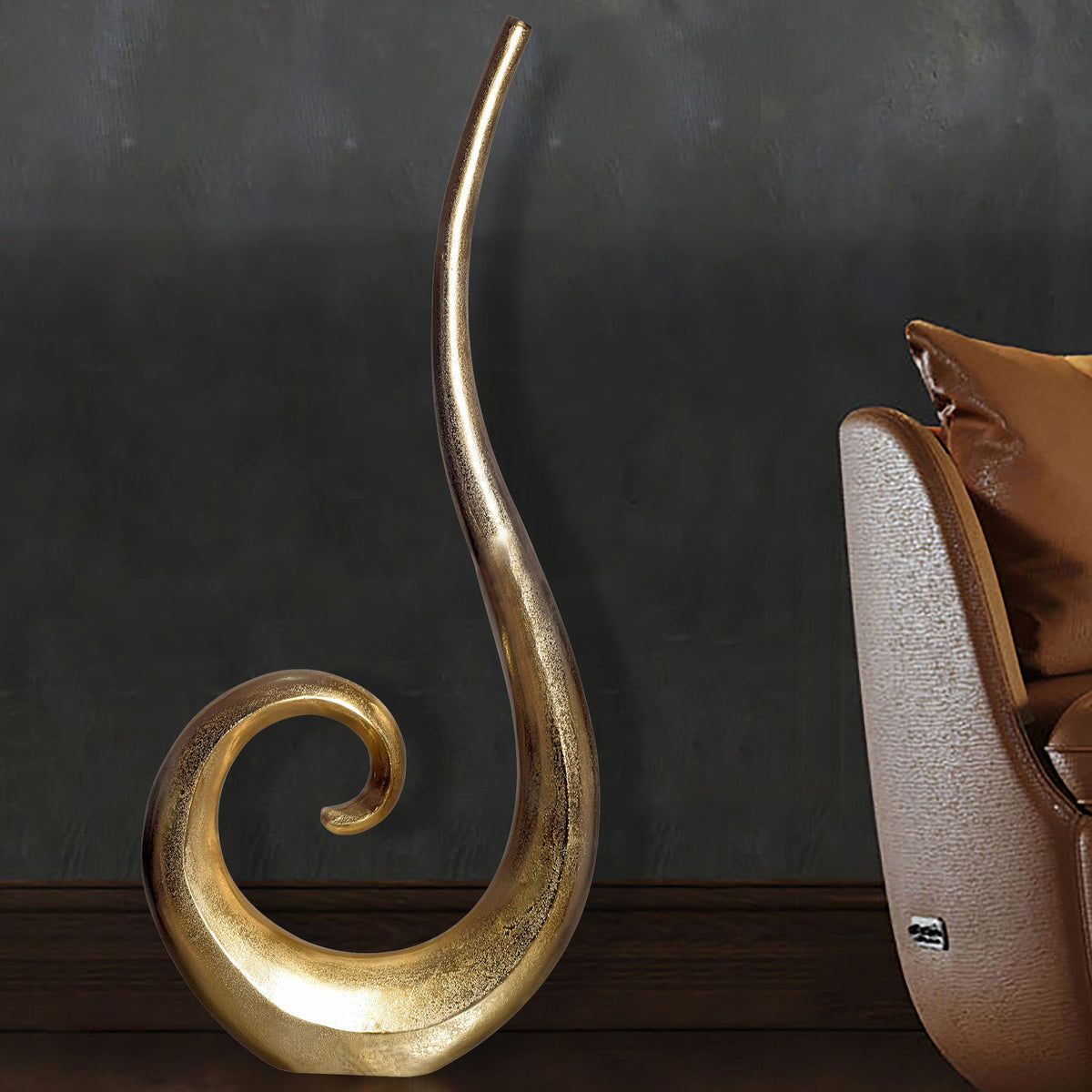 Decoratieve Vaas 100 cm Aluminium Goud Spiraal