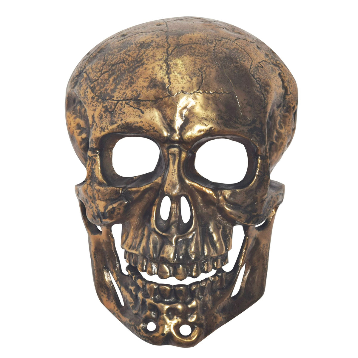 Wanddecoratie schedel aluminium goud 41 cm schedel