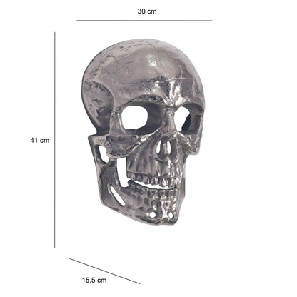 Wanddecoratie Schedel Aluminium Zilver 41 cm