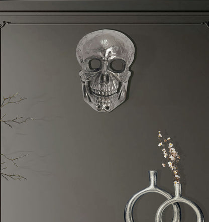 Wanddecoratie Schedel Aluminium Zilver 41 cm