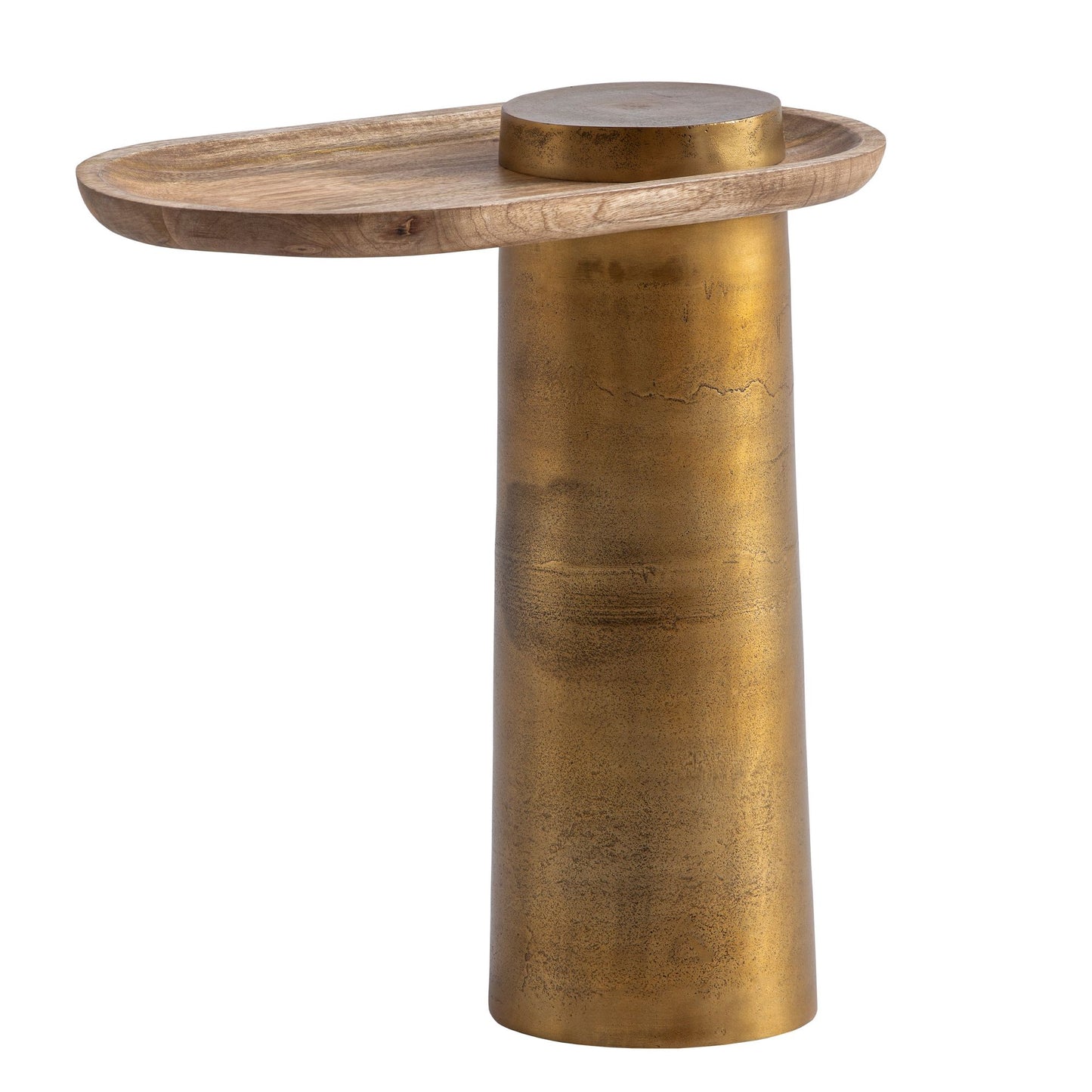 Bijzettafel Mango Massief Hout Metaal 50x30x52 cm Bijzettafel, Kleine Ovale Bijzettafel, Woonkamertafel Bank Modern, Sofa Tafel Hoog