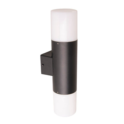 Buiten wandlamp "Torcia" 32 cm hoog gemaakt van metaal en plastic in zwart, E27