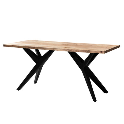 Eetkamertafel 120x60x76 cm Acacia Massief Hout Metaal Eettafel Loft Stijl