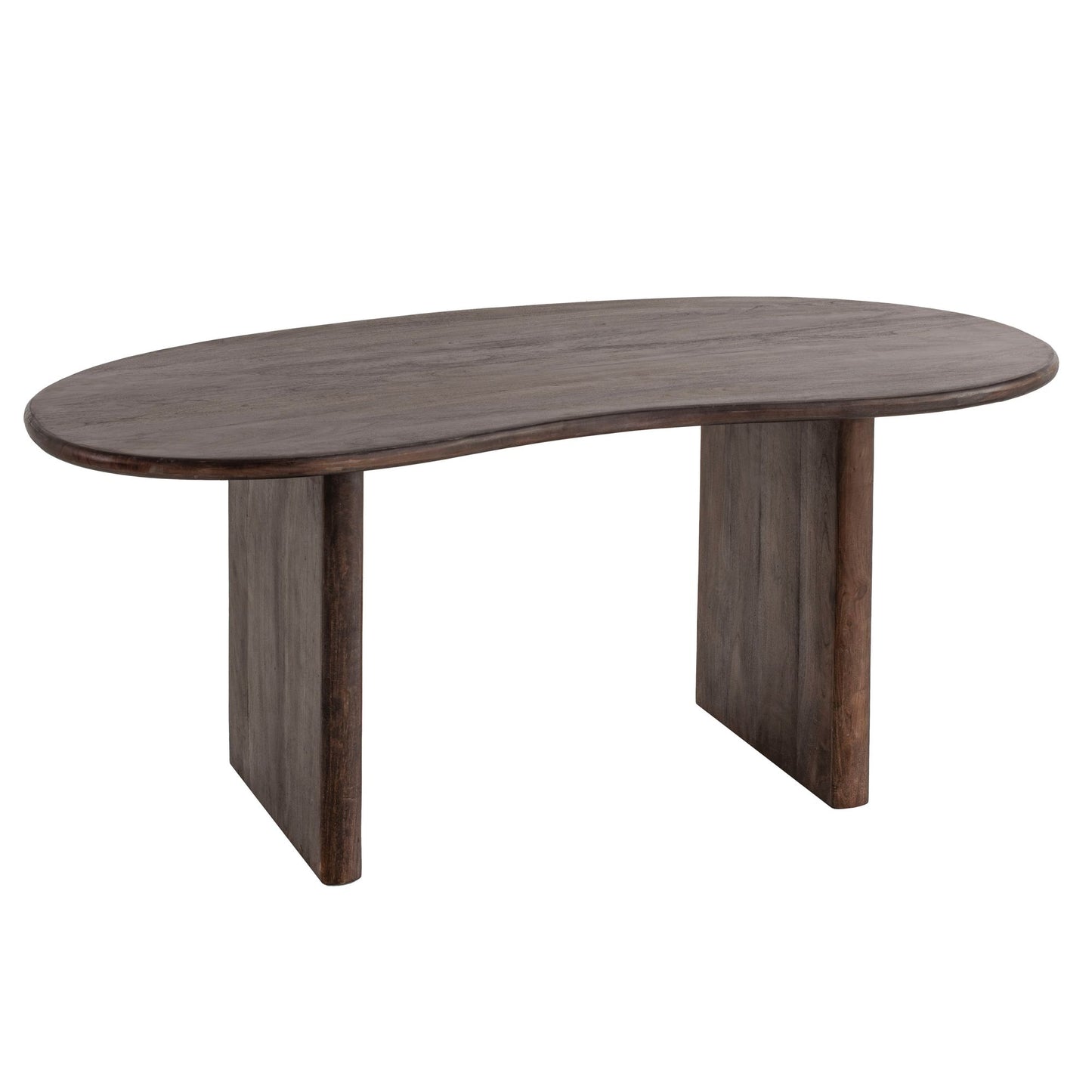 Eetkamertafel 180x90x75 cm acacia massief hout donkerbruin eettafel modern, keukentafel massief niervorm, houten tafel eetkamer, grote eettafel hout