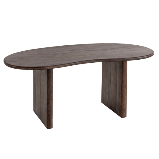 Eetkamertafel 180x90x75 cm acacia massief hout donkerbruin eettafel modern, keukentafel massief niervorm, houten tafel eetkamer, grote eettafel hout