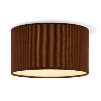 Home Sweet Home Cylindrische Corduroy Plafondlamp - Brown - ø30 x 17cm