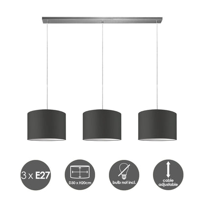 Home Sweet Home hanglamp Beam 3L, antraciet Lampenkap, 30cm