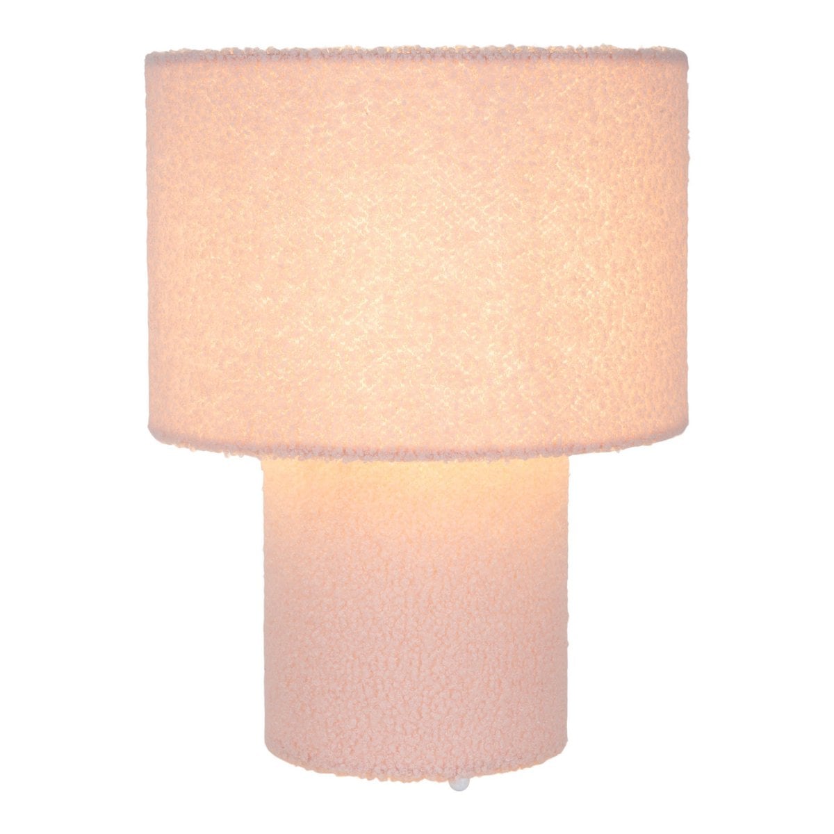 Tabellamp "Fluffy" met tekstbladen en voet in roze, E27, ca. 31 cm hoog