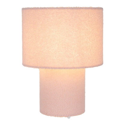 Tabellamp "Fluffy" met tekstbladen en voet in roze, E27, ca. 31 cm hoog