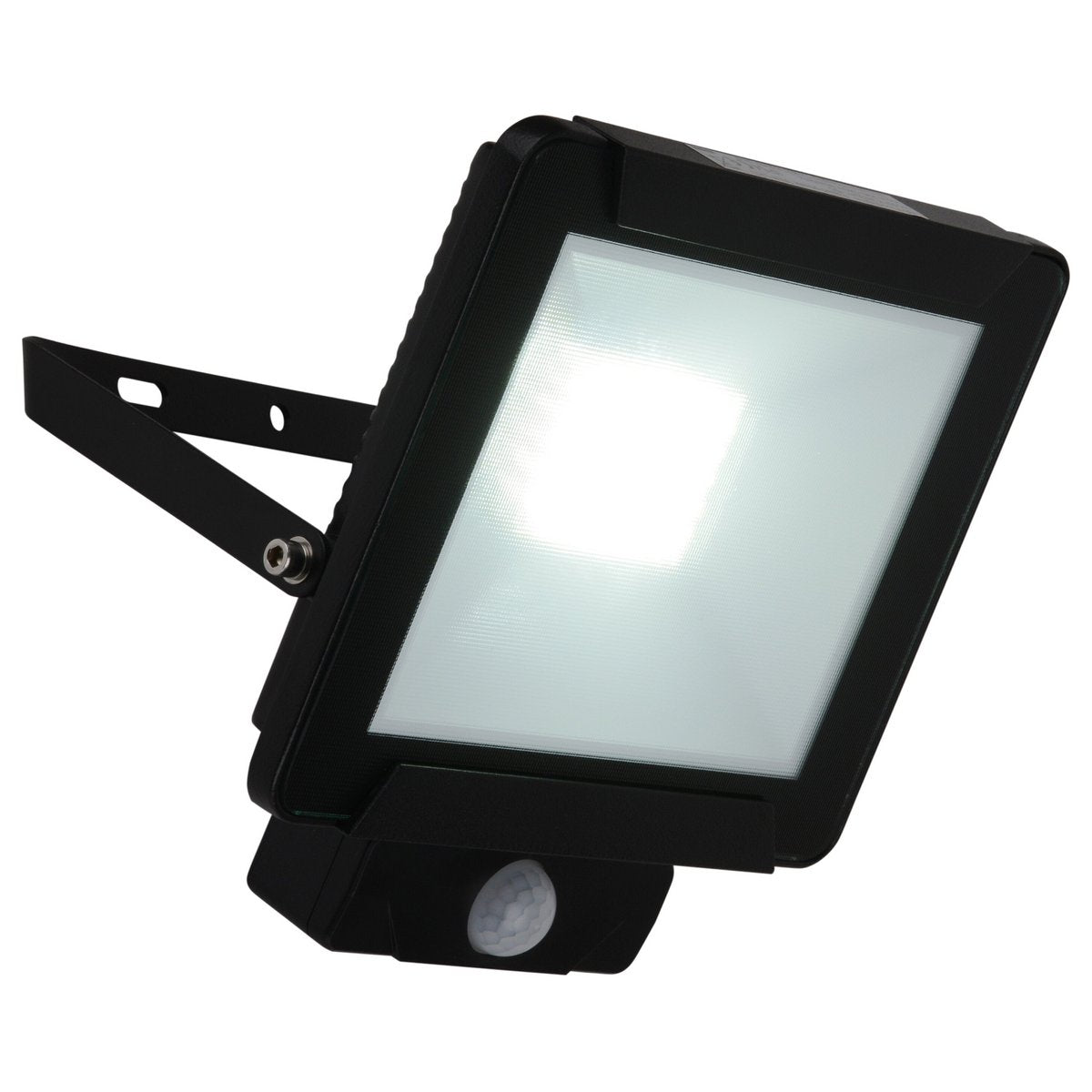 LED Outer Light "Radia" 30W met sensor, gemaakt van metaal en glas in zwart, met geïntegreerde LED