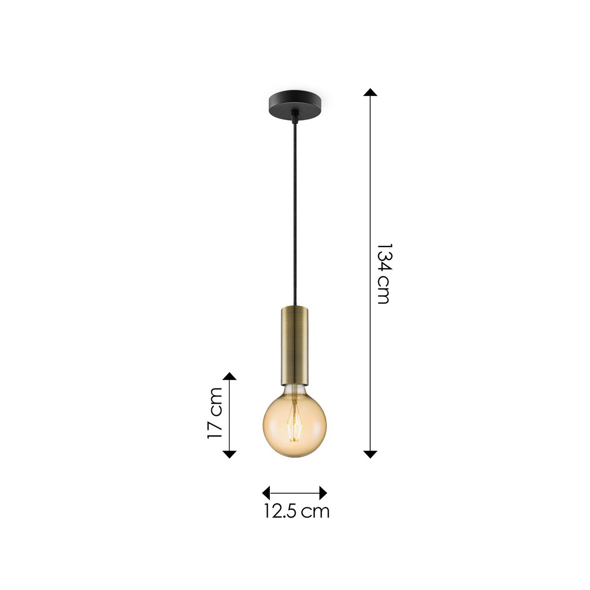 Home Sweet Home hanglamp brons Saga - G180 - dimbaar E27 amber