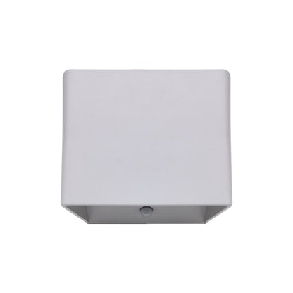 Noteloze wandlicht "kubus" magnetisch, ca. 10 x 10 cm, gemaakt van wit metaal, met bewegingssensor