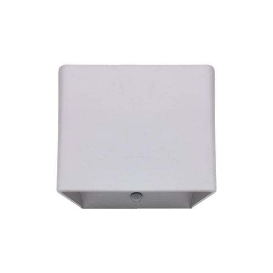 Noteloze wandlicht "kubus" magnetisch, ca. 10 x 10 cm, gemaakt van wit metaal, met bewegingssensor