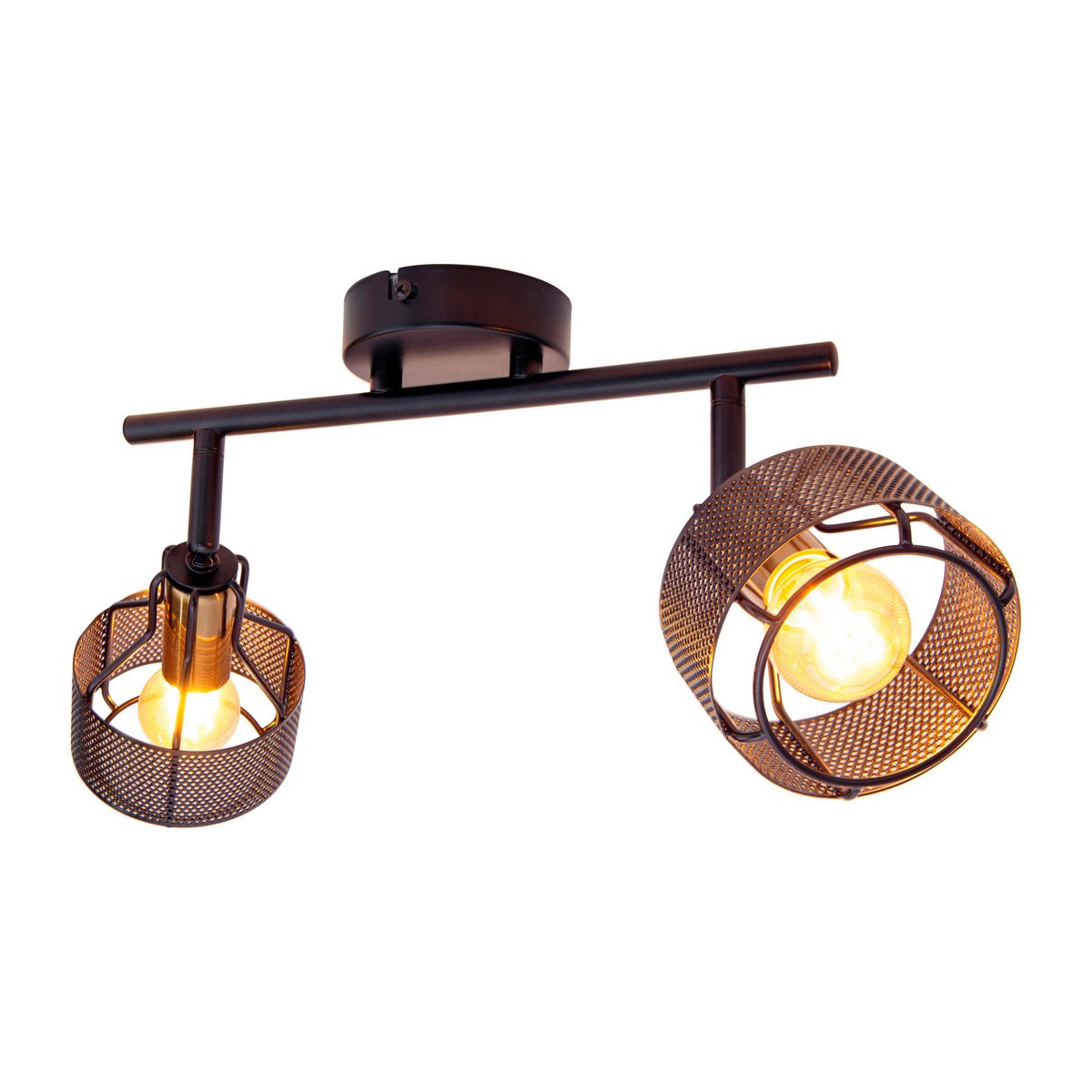 2-weg en plafondlichtspot "foro" gemaakt van metaal in zwart , met E14-versies, ongeveer 32 x 18,5 x 15 cm. Stijlvolle verlichting voor woonkamer, eetkamer of keuken.