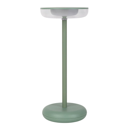 Noteloze tabletlamp "PASI" voor buiten en binnen, gemaakt van metaal en plastic in mint, dimbaar, met aanraking en geheugenfunctie, ca. 26 cm hoog