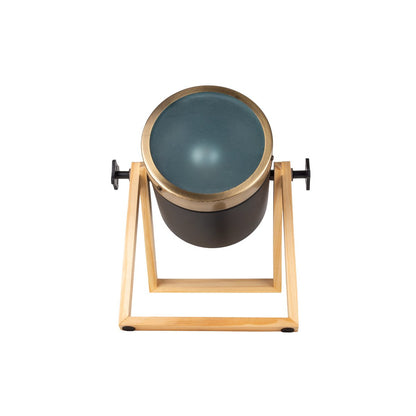 Tafellamp "Tim" gemaakt van zwart metaal en verzadigd plastic, met E27 -aansluiting, tafellamp voor binnen, 28 cm hoog