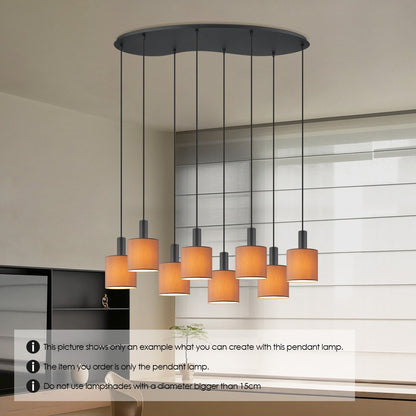 Home Sweet Home Zwarte ovale metalen Hanglamp 8L - 100/34.4/117.5CM