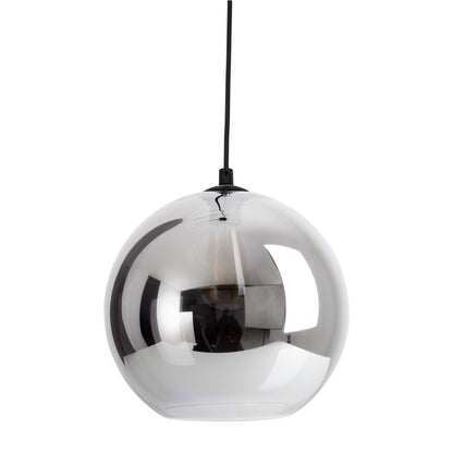 Hanglamp "vaso", kogellampglas, hangende lamp, metaal en rookglas in antraciet, E27 -aansluiting, voor eetkamer, woonkamer, gang of kantoor, met een Øvon 25 cm