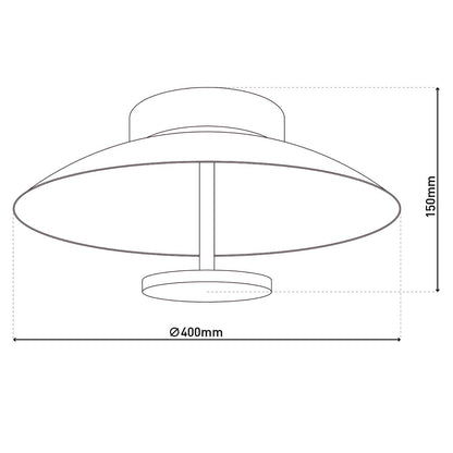 LED -plafondlamp "Firenze" metalen plafondlamp in het zwart en goud, stevig geïnstalleerd, verlichting voor woonkamer, kantoor of de toegangsstang 40 cm diameter