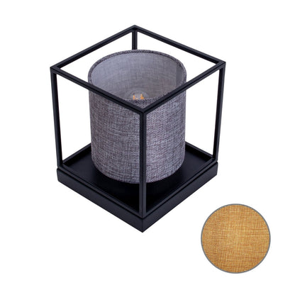 Tafellicht "Beta" grijs gemaakt van metaal met stofscherm in grijs, met E14 -aansluiting, lamp voor woonkamer, eetkamer, gang en kantoor, 15 x 15 x 17 cm