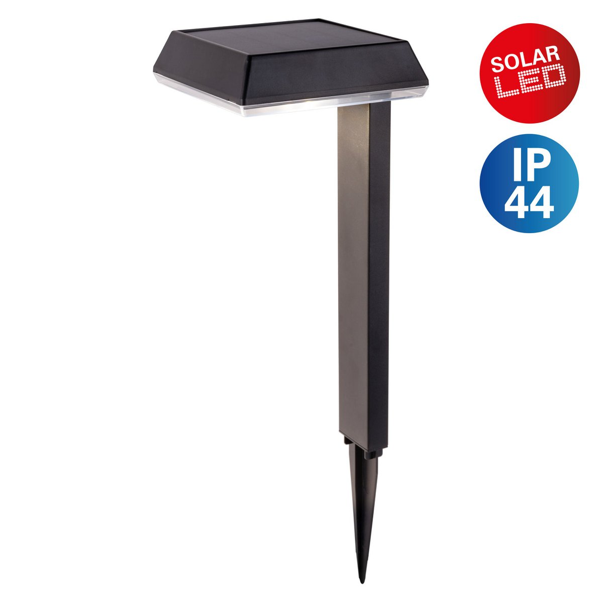 Zonne -decoratief spit "Sigi", 79 cm hoog, plastic, zwart, geïntegreerde LED's, warm wit