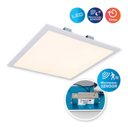 LED -sensorpaneel "Alegre" zijlengte 45 cm, veel functies, beugel inclusief beugel gemaakt van metaal en plastic, geïntegreerde leds warm wit wit