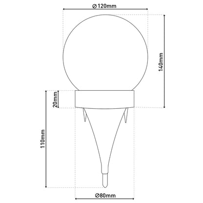 3 Set LED LED Solar Table Lamp/Aand Skeer "Crackle" Ø 12 cm, voor buiten, taflamp-plastic en glas, wit, met geïntegreerde LED