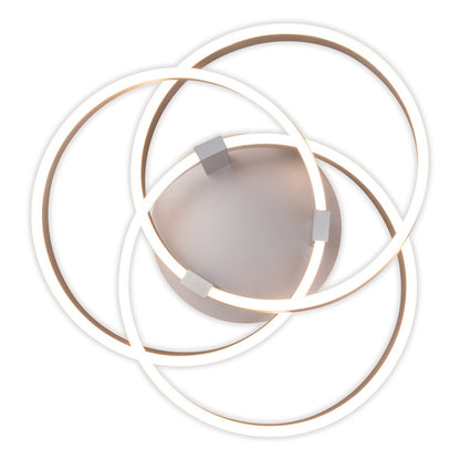 Smart Home LED plafondlicht "Divora" Ø 58 cm, plafondlamp gemaakt van metaal, aluminium geborsteld en wit plastic, met veel functies, stevig gebouwd -in LED's, verlichting voor woonkamer, eetkamerkantoor of gang